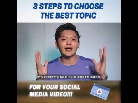 3 Steps To Choose The Best Topic For Your Social Media Video!